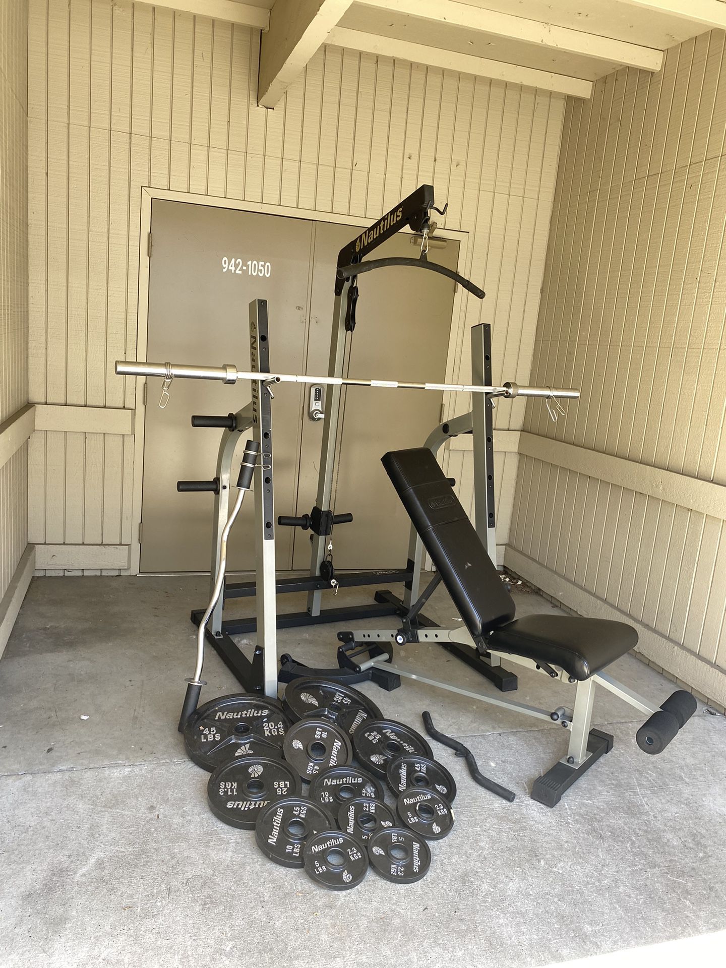 Gym Weights Barbells Bench 