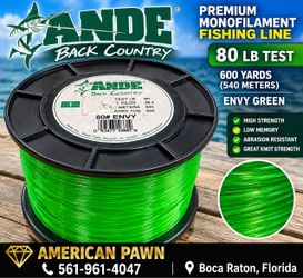 ANDE Back Country 80lb Envy Green Fishing Line 1lb Spool 600 Yards