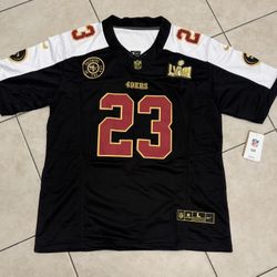 San Francisco 49ers Christian McCaffrey #23 Super Bowl LVIII Nike Jersey