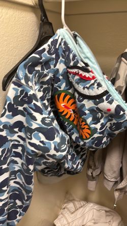 BAPE Shark Full Zip Hoodie Blue Camo