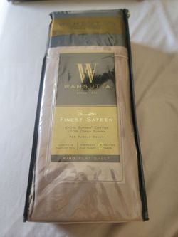 Wamsutta King Finest Sateen Supima Cotton 725 Flat Sheet Taupe