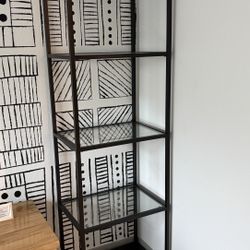 🖤 IKEA VITTSJÖ Shelf Unit – Black-Brown/Glass – St. Pete, FL 🖤