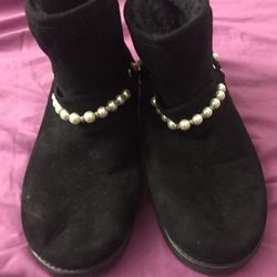 Women’s Winter Boots With Fur & Beads Size 10