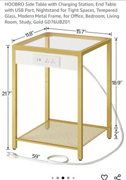 Side Tables with Charging Station