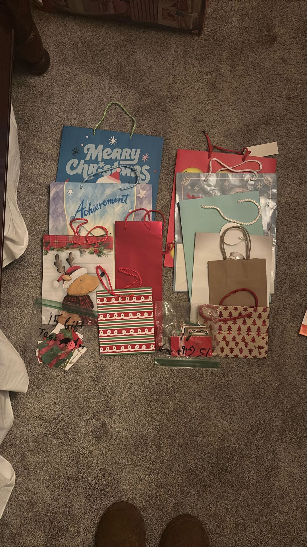 Lot Of 11 Gift Bags And 30 Gift Tags