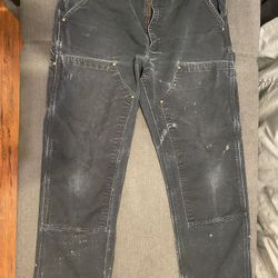 Carhartt Faded Blue Double Knee Pants Size 34x30
