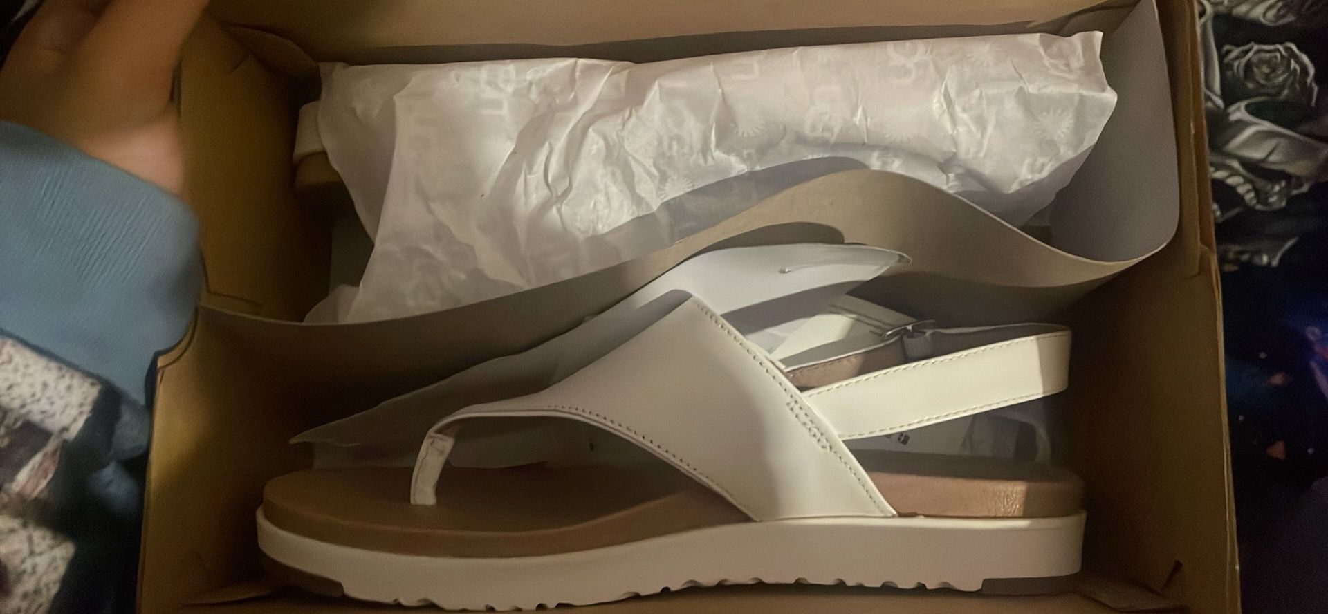 White strappy sandals