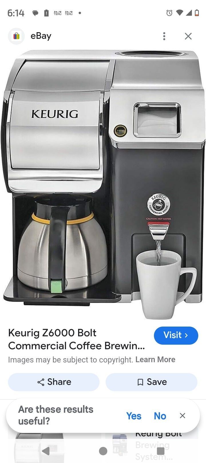 KEURIG Coffee Maker. New! EXTRA LARGE. SIZE