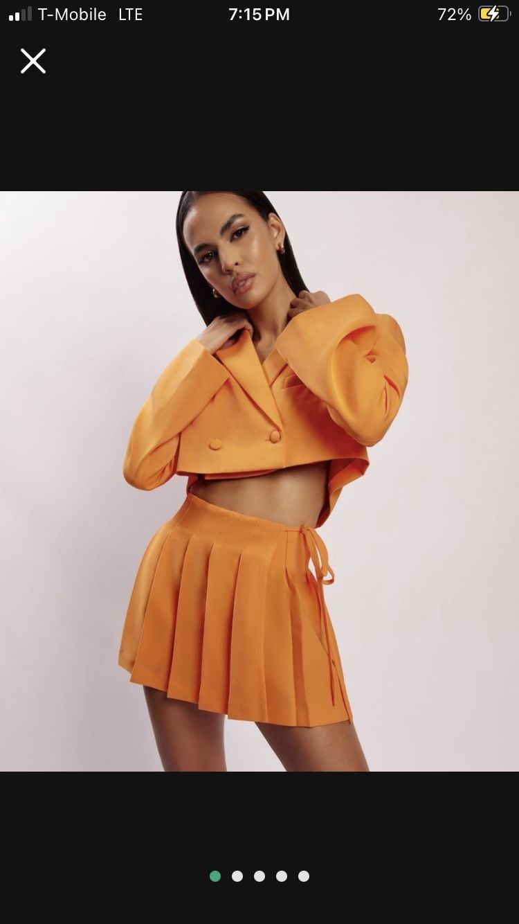 Brand new Meshki Luella Flared Cropped Blazer And Pleated Wrap Mini Skirt