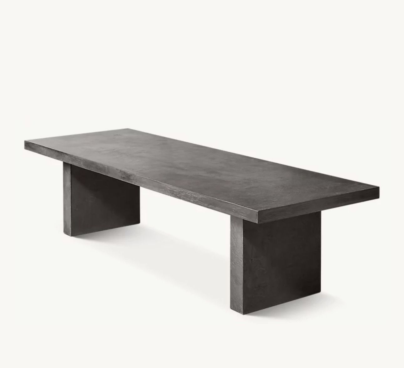 RH CABRERA WAXED CONCRETE 96” RECTANGULAR DINING TABLE • CHARCOAL WAXED CONCRETE
