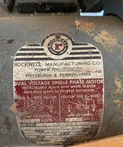 Title  Vintage Rockwell/Delta 34-400 10” Table Saw - UNTESTED