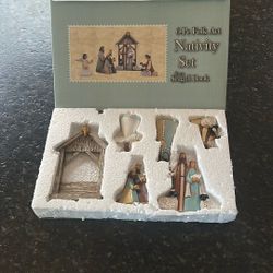 Nativity Set 6pc Polk Art From Seagull Book New 