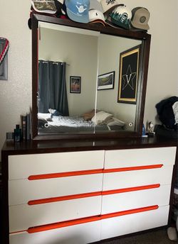 Nickelodeon dresser with mirror and one nightstand