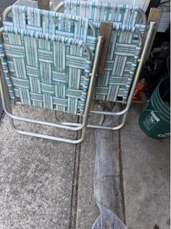 Vintage beach chairs still work great