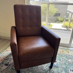Yaheetech Faux Leather Recliner Sofa Mid-Century
