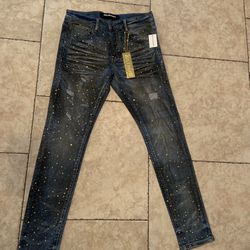 Denim Rhinestone Jeans