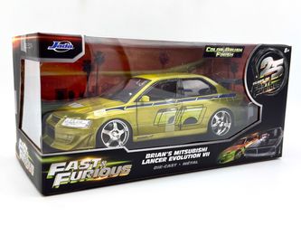 RARE CHASE Jada 1:24 Scale Fast & Furious Diecast Model - Brian’s Mitsubishi Lancer Evolution VII (Color Brush Finish)