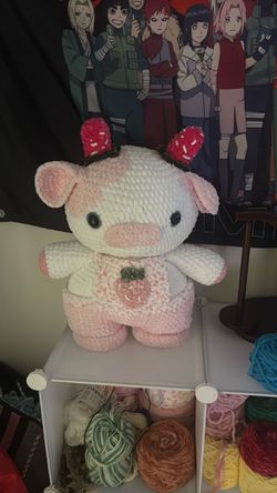 Crochet Strawberry Cow
