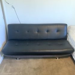 Black Leather Futon