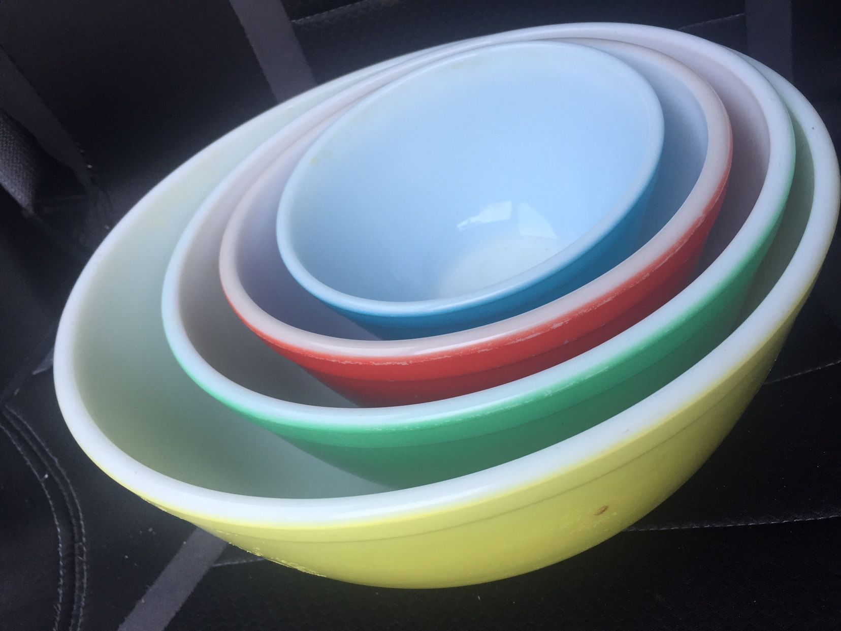 Vintage Original Pyrex Primary Colors Nesting Mixing Bowls Set Of 4