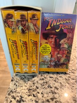 The Adventures of Indiana Jones Trilogy Box Set. Set contains Raiders of the Lost Ark, Temple of Doom and the Last Crusade.