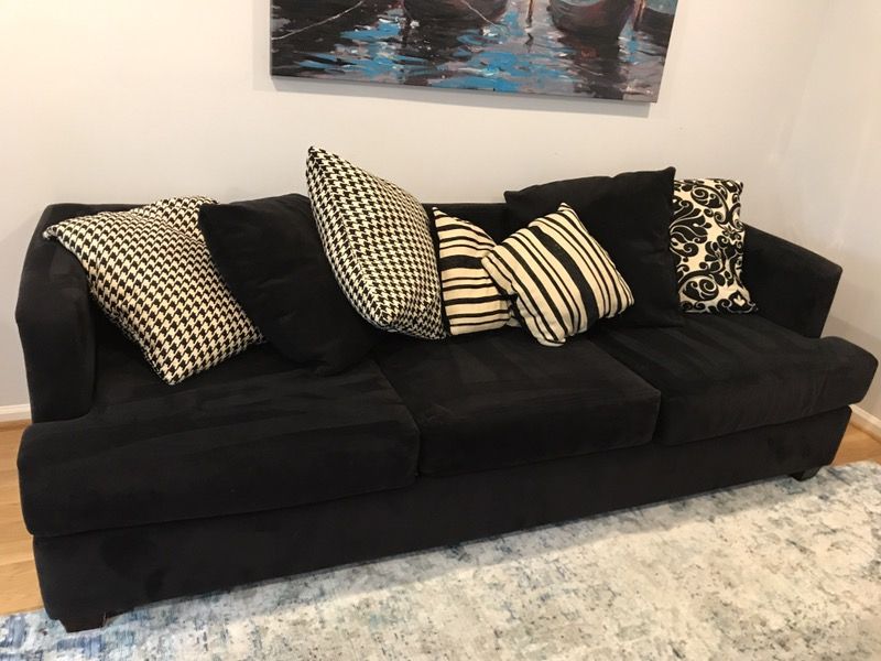 Black Modern Sofa - microfiber