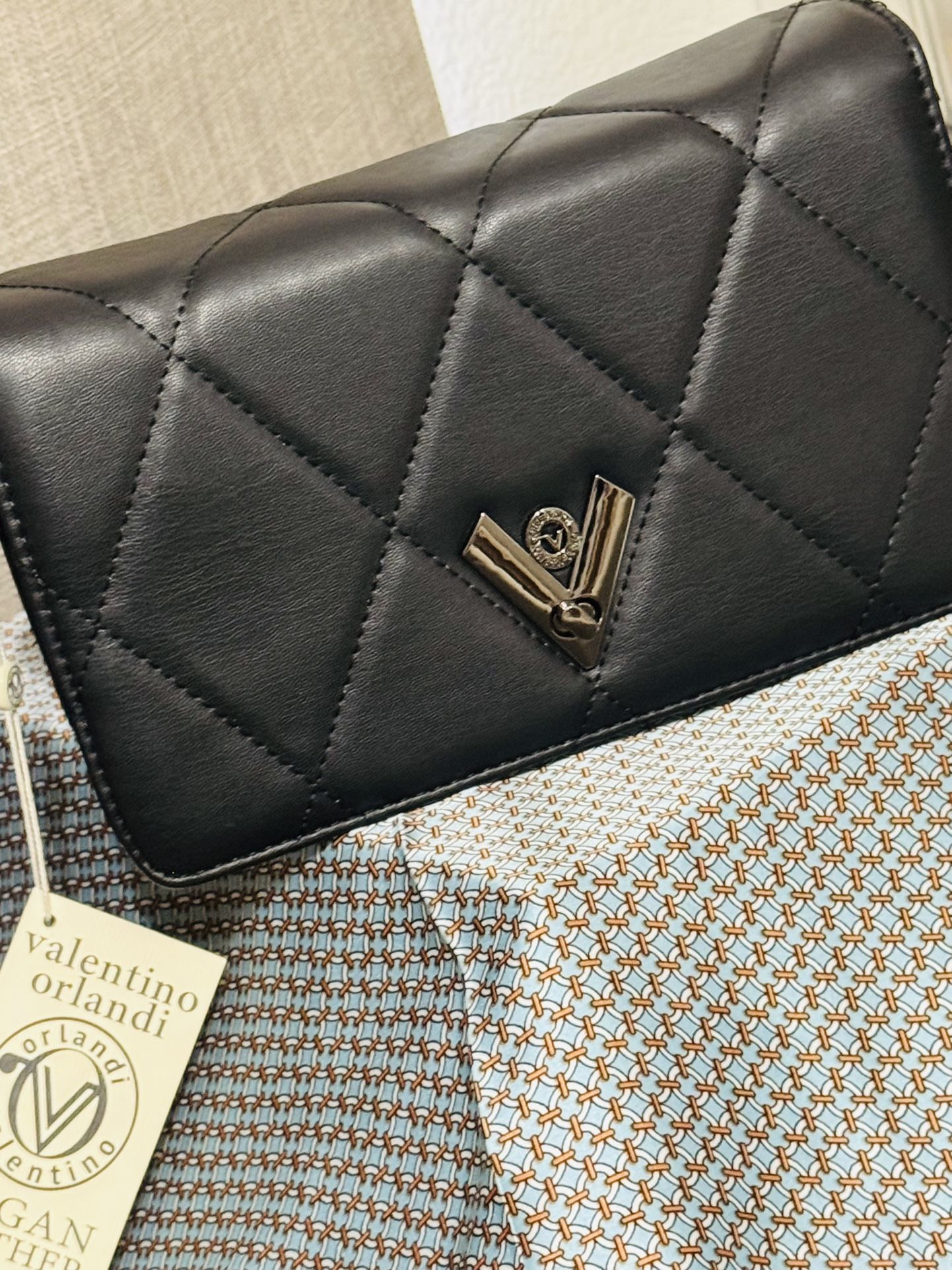 NEW Valentino Orlandi Midsize "V" Crossbody Bag