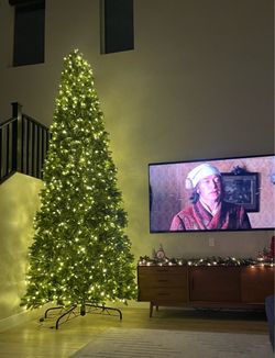 12ft King of Christmas Royal Fir Slim Tree — pre-lit LED, mint condition