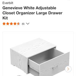 SaleSumo Genevieve White Adjustable Closet Organizer Large Drawer Kit