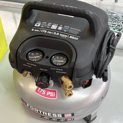 FORTRESS 6-Gallon 175 PSI High Performance Oil-Free Air Compressor 