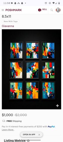 9-Piece Abstract "HOPE" Art Print Set - Vibrant Colorful Wall Decor