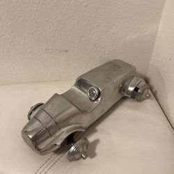 Vtg Stainless Metal Car Model 1930's - 1940's Sedan Unique Display 12-6