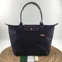 Longchamp Le Pliage Large Top Handle Shoulder Bag Purple