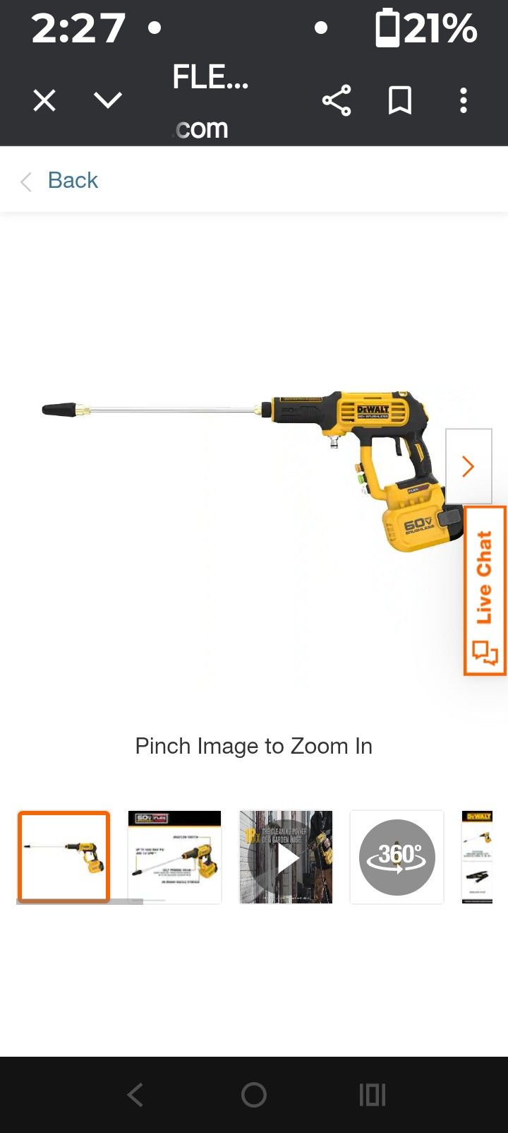 DeWalt Power Washer 60v