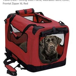 2PET Foldable Dog Crate - Soft, Easy to Fold & Carry Dog Crate for Indoor & Outdoor Use - Comfy Dog Home & Dog Travel Crate - Strong Steel Frame, Wash