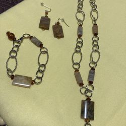 Necklace Bracelet, And Earrings Set 