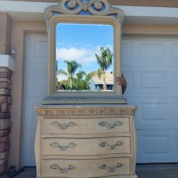 Marble Top  Bombay Chest And Mirror