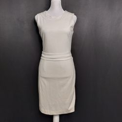 Banana Republic Off White (Eggshell) Sleeveless Sheath Cotton Midi Dress (Size  S)