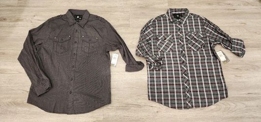 Mens Ocean Current Long Sleeve Plaid Wovens - New with tags Size Medium Adult
