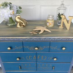 Teal Grey Elegant Like New Condition Dresser 