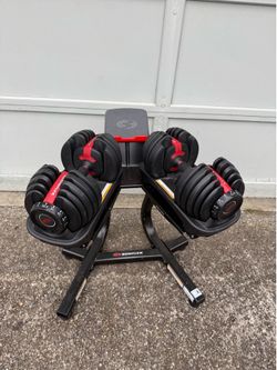 Bowflex 552 adjustable dumbbells and stand
