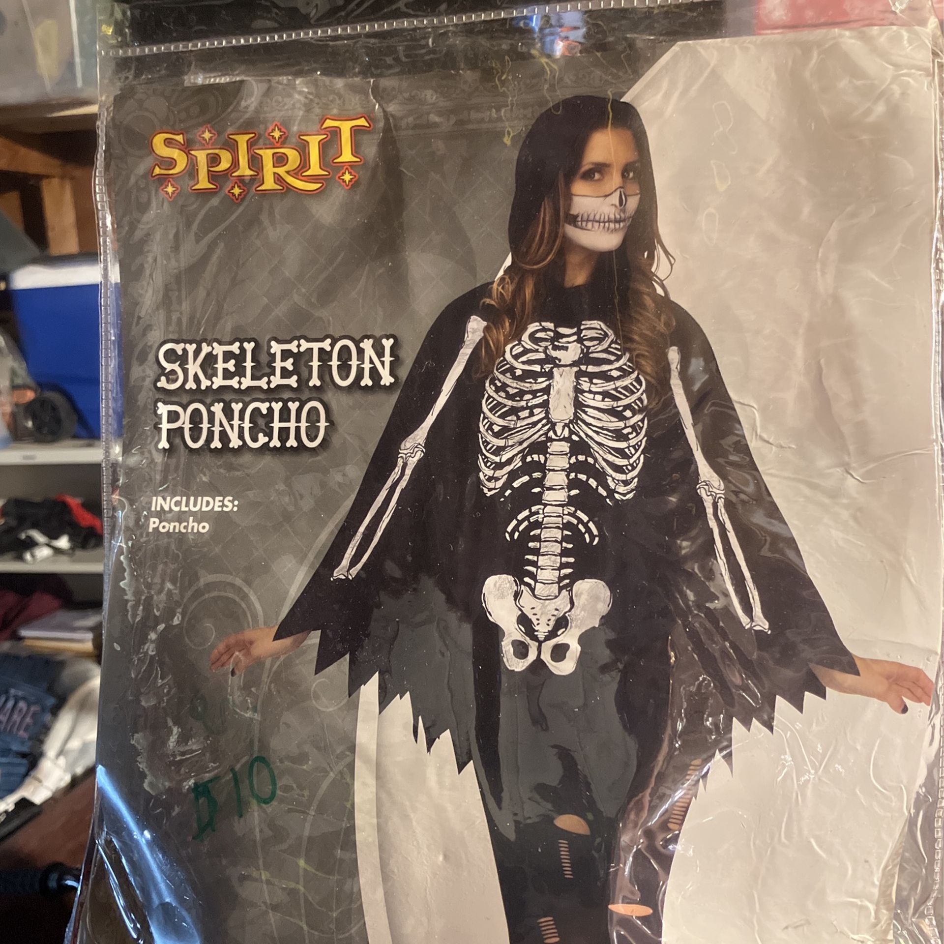 Skeleton Poncho Adult One size Fits Most