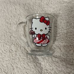 Christmas Hello Kitty glass mug