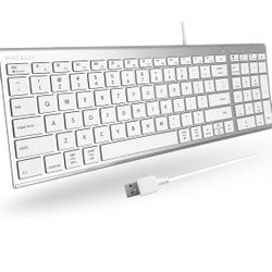 Macally Wired Keyboard for Mac, Compatible Apple Keyboard with Numeric Keypad - Slim, Space-Saving Design for, MacBook Pro/Air Laptop@J13-680