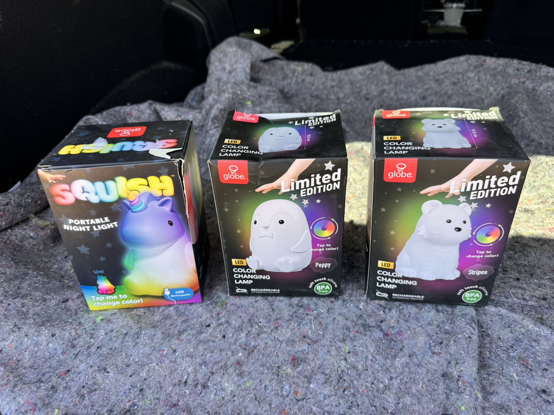 Globe Limited Edition LED Color Changing Lamp - Stripes (Tiger) Peppy (Penguin) Unicorn