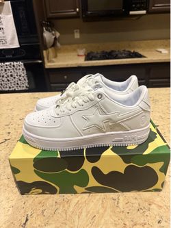 All White Bapesta Sneakers