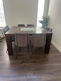 Square Dining Table and Chairs (8 Seater)