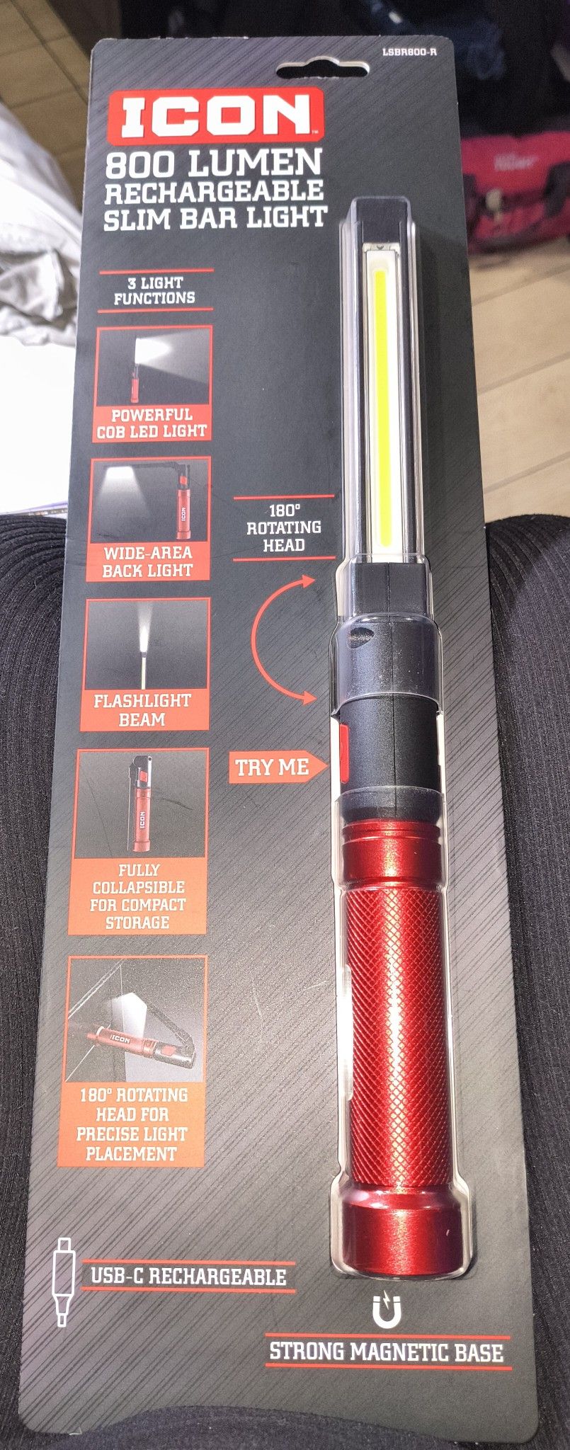 ICON 800 LUMEN RECHARGEABLE SLIM BAR LIGHT