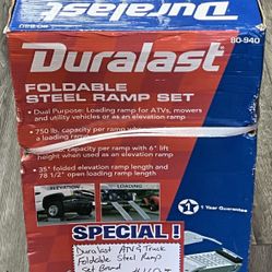 Duralast ATV & Truck Foldable Steel Ramp Set Brand New 