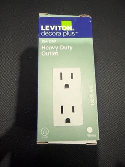 LEVITON DECORA PLUS HEAVY DUTY 15A OUTLETS WHITE